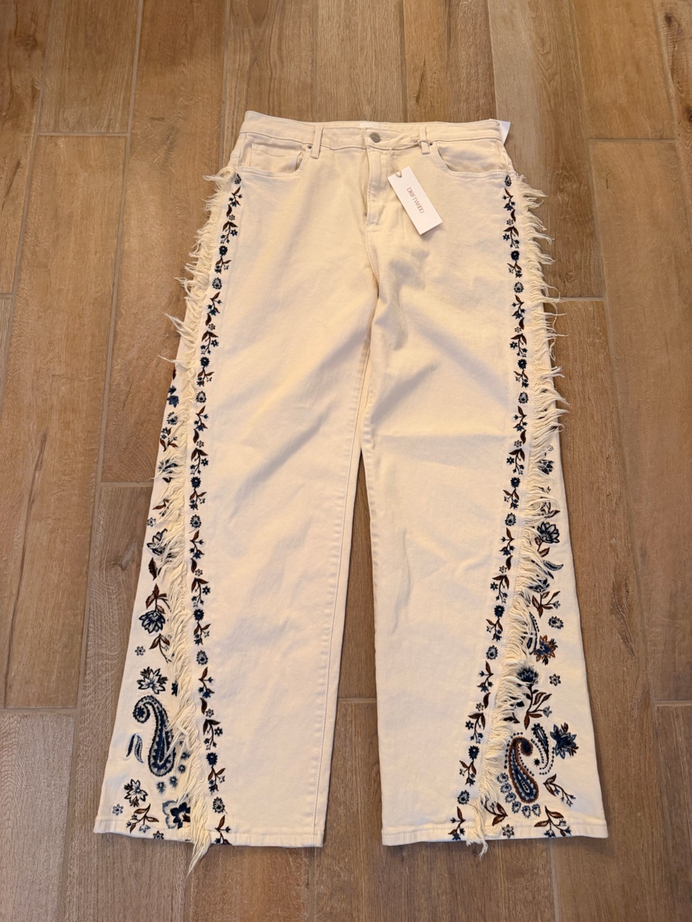 Driftwood Frankie Stretch Denim Paisley
Embroidered Wide Leg Sz 28 - Picture 2 of 4